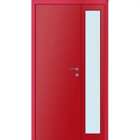 Деревянная полуторная дверь Doors Store SH03 со стеклом триплекс покраска по RAL 3024